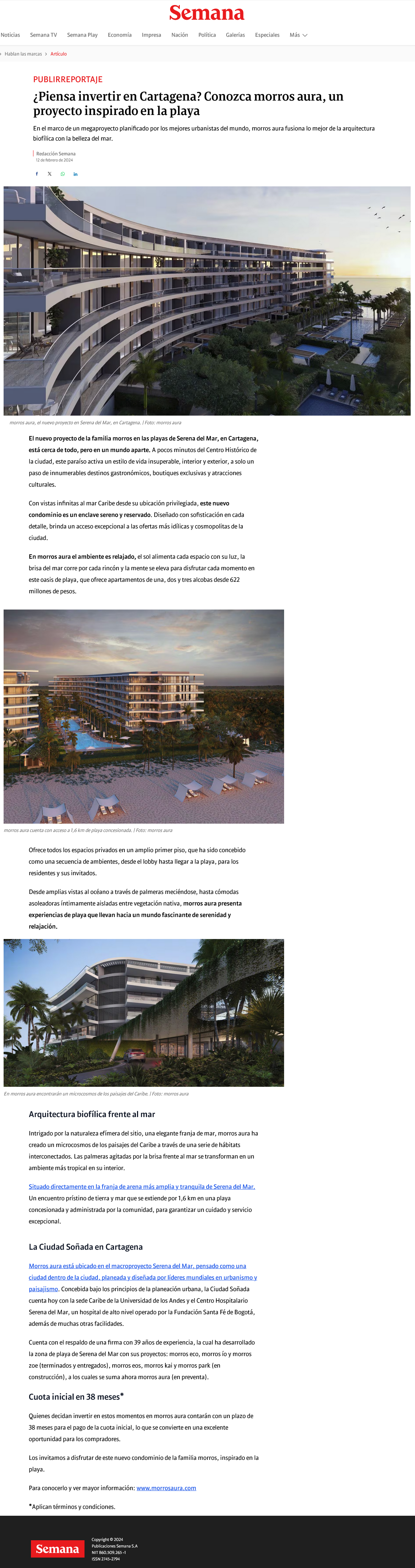 ¿Piensa invertir en Cartagena? Conozca morros aura, un proyecto inspirado en la playa