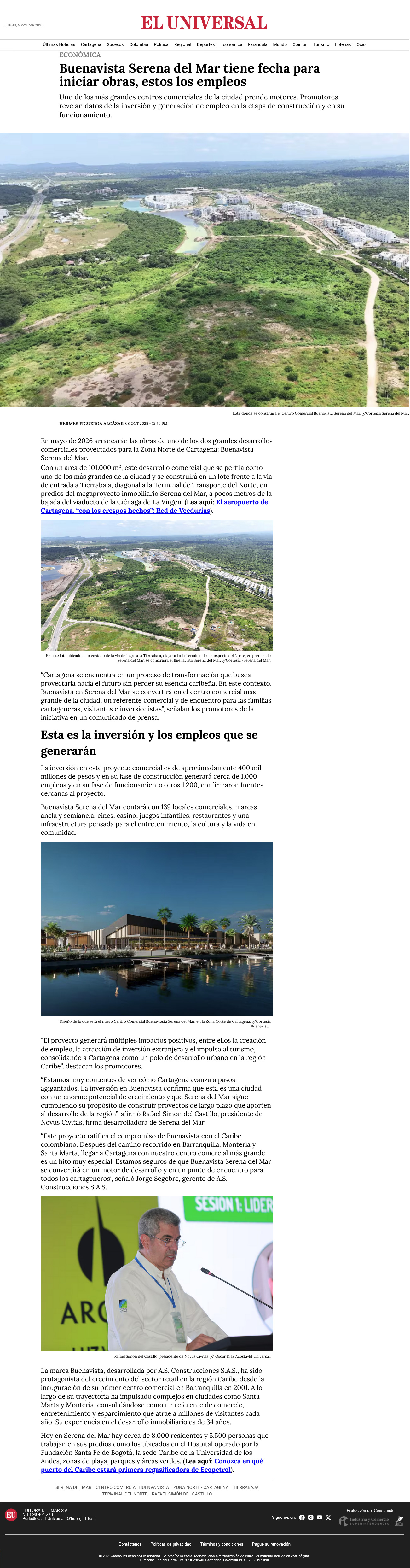 Buenavista Serena del Mar tiene fecha para iniciar obras, estos los empleos